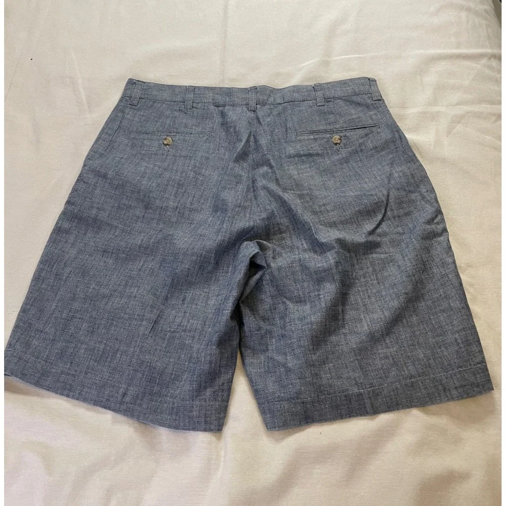 Polo Ralph Lauren Prospect Short Mens 34 Blue Chambray Cotton Classic Flat Front